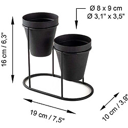 Avis Hanah Home Cache-pots en métal 2 pots Decorative noir.