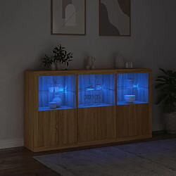 Acheter vidaXL Buffet avec lumières LED chêne sonoma 181,5x37x100 cm