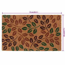 vidaXL Tapis de porte naturel 45x75 cm fibre de coco touffeté pas cher