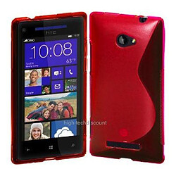 Htdmobiles Housse etui coque silicone gel ROUGE pour Windows Phone 8S by HTC + film ecran