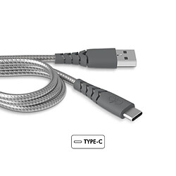 BIGBEN Câble Ultra-renforcé USB A/USB C 1,2m 3A Garanti à vie Gris Force Power