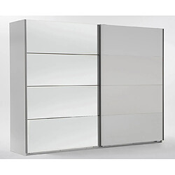 Pegane Armoire placard meuble de rangement coloris blanc - Longueur 225 x Hauteur 210 x Profondeur 65 cm