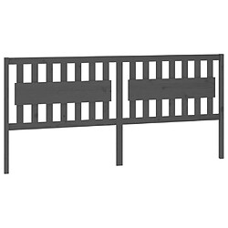 Maison Chic Tête de lit scandinave pour lit adulte,Meuble de chambre Gris 205,5x4x100 cm Bois massif de pin -MN90492