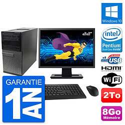 PC Tour Dell 390 MT Ecran 22" Intel G630 RAM 8Go Disque 2To HDMI Windows 10 Wifi - Occasion