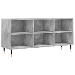 vidaXL Meuble TV gris béton 103,5x30x50 cm bois d'ingénierie