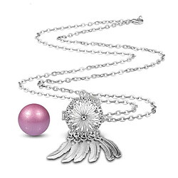 Totalcadeau Collier avec Bola de grossesse fleur attrape-rêves grelot rose