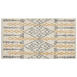 Beliani Tapis en coton 80 x 150 cm beige et jaune KADAPA