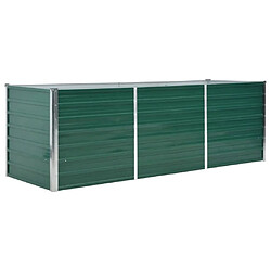 vidaXL Lit surélevé de jardin Acier galvanisé 240x80x77 cm Vert