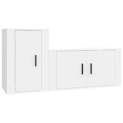 Maison Chic Ensemble de meubles TV 2 pcs pour salon - Blanc Bois d'ingénierie -MN40967