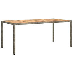 vidaXL Table de jardin 190x90x75 cm Résine tressée/bois d'acacia Gris