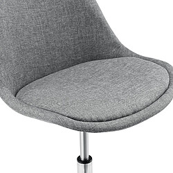 Acheter Helloshop26 Fauteuil chaise siège de bureau rembourré 5 roulettes rotatif à 360° et réglable en hauteur métal gris clair 03_0004995