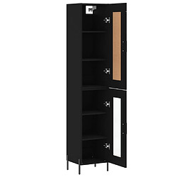 Avis vidaXL Buffet haut Noir 34,5x34x180 cm Bois d'ingénierie