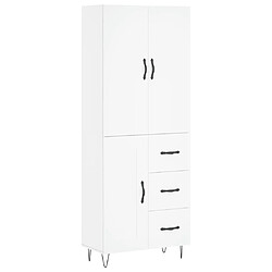 vidaXL Buffet haut Blanc 69,5x34x180 cm Bois d'ingénierie