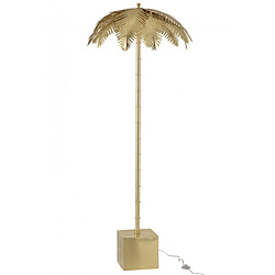 Dansmamaison Lampe Sur Pied Feuilles De Coco Acier Or