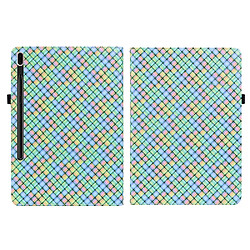 Etui en PU texture tissée avec support multicolore pour votre Samsung Galaxy Tab S8 Plus