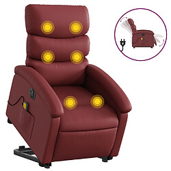 vidaXL Fauteuil inclinable de massage électrique rouge bordeaux