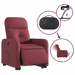 Maison Chic Fauteuil Relax pour salon, Fauteuil inclinable électrique rouge bordeaux tissu -GKD94080 pas cher