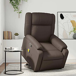 Maison Chic Fauteuil Relax pour salon, Fauteuil inclinable de massage Marron Similicuir -GKD40664