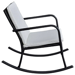 Avis Maison Chic Chaise/Fateuill à bascule, Rocking chair d'extérieur Noir Résine tressée -GKD89373