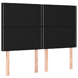 Avis vidaXL Tête de lit à LED Noir 144x5x118/128 cm Tissu