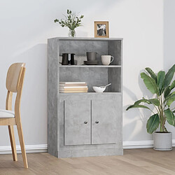 vidaXL Buffet haut gris béton 60x35,5x103,5 cm bois d'ingénierie