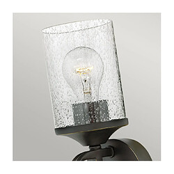 Elstead Lighting Applique murale Hinkley Métal,verre grainé transparent Vieux Noir