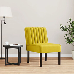 Maison Chic Fauteuil relax sans accoudoirs,Chaise de salon jaune velours -MN83473