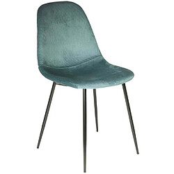 Avis The Home Deco Factory Chaise en velours côtelé Giulia (Lot de 2) bleu canard.