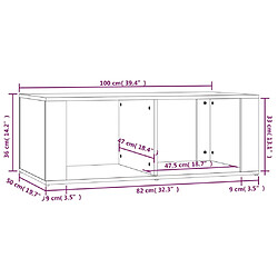 vidaXL Table basse Chêne marron 100x50x36 cm Bois d'ingénierie pas cher