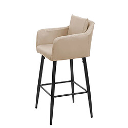 Avis Mendler Tabouret de bar HWC-H93, tabouret de comptoir, repose-pieds métal ~ similicuir taupe