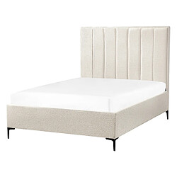 Beliani Lit double 140 x 200 cm avec rangement en bouclé blanc cassé SEZANNE pas cher