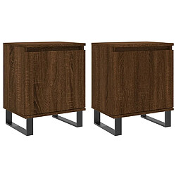 vidaXL Tables de chevet 2pcs chêne marron 40x30x50cm bois d'ingénierie