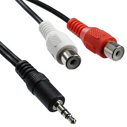 Wewoo Câble 2 RCA Femelle à 3.5 MM Jack Audio Y, Longueur: 20cm