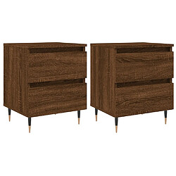 vidaXL Tables de chevet 2 pcs chêne marron 40x35x50 cm bois ingénierie