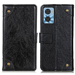 Etui en PU texture nappa, anti-écaillage avec support pour votre Motorola Moto E22i 4G/E22 4G - noir