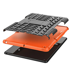 Wewoo Housse Étui Coque Pour iPad 10.2 pouces Texture des pneus TPU + PC Antichoc avec support Orange pas cher