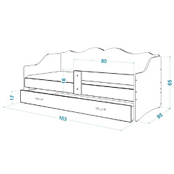 Avis Kids Literie Lit Banquette Neli Pat Patrouille 80x160 Blanc Livré avec sommiers, tiroir et matelas en mousse de 7cm