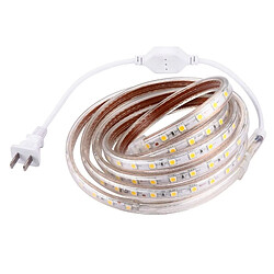 Wewoo Ruban LED Waterproof 120 SMD 5050 Boîtier IP65 Bande étanche avec prise de courant, 60 / m, Longueur: 2m, AC 220V Lumière blanche