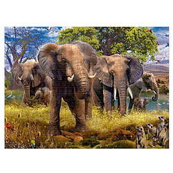 Ravensburger Puzzle 500 Pièces Famille d'Éléphants Multicolore