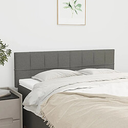 Maison Chic Lot de 2 Têtes de lit design pour chambre - Décoration de lit Gris foncé 72x5x78/88 cm Tissu -MN99246