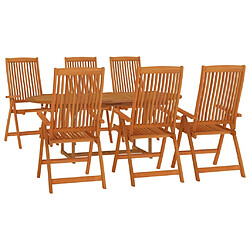 Avis Salle à dîner de jardin 7 pcs,Table et chaise à manger Bois d'eucalyptus massif -MN94965