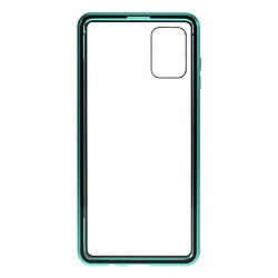 Bumper en métal cadre d'adsorption magnétique double face unique vert pour votre Samsung Galaxy A71 SM-A715