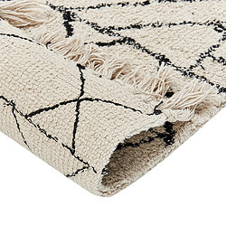 Avis Beliani Tapis en coton beige et noir 140 x 200 cm ZEYNE