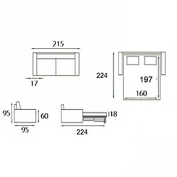 Acheter Inside 75 Canapé lit 3-4 places MASTER convertible EXPRESS 160 cm Tweed Cross chocolat MATELAS 18 CM INCLUS