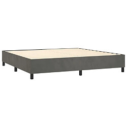 Acheter Maison Chic Lit Adulte - Lit simple Lit à sommier tapissier et matelas moelleux - Meuble de Chambre - Gris foncé 200x200cm Velours -MN26944