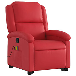 Avis vidaXL Fauteuil inclinable de massage Rouge Similicuir