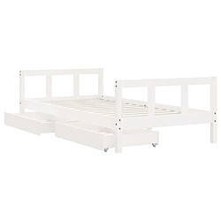 Acheter Maison Chic Lit d'Enfant Chambre - Cadre de lit pour enfants tiroirs blanc 90x190 cm bois pin massif -MN27912