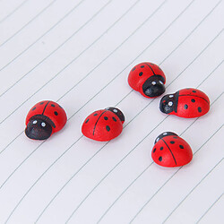 100pcs Stickers Autocollant Adhésif en Bois Forme Coccinelle - 0.59 x 0.47 '' pas cher