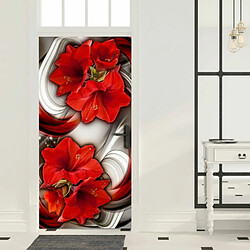 Paris Prix Papier Peint pour Porte Abstraction & Red Flowers I 210x90cm