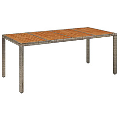 vidaXL Table de jardin dessus en bois Gris 190x90x75 cm Résine tressée